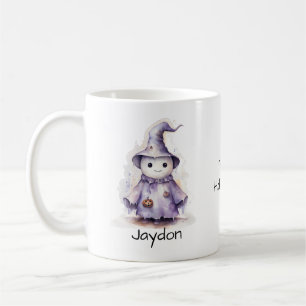 Halloween Schattigee Paarse Ghost Witch Personalis Koffiemok