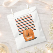 Halloween Schattigee Pompoen en Stripes Treats Bedankzakje (Geknipt)
