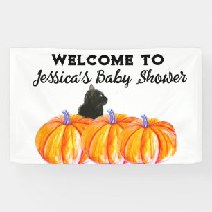 Halloween Schattigee Pompoen Zwarte Kat Baby showe Spandoek