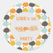 Halloween Schattigee pompoenen aangepaste naam Ronde Sticker (Voorkant)