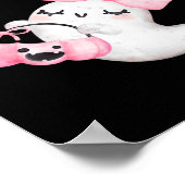 Halloween Schattigee Roze Ghost Herfst Kleding Mei Poster (Hoek)