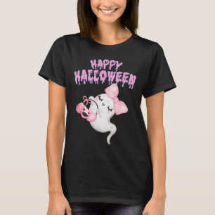 Halloween Schattigee Roze Ghost Herfst Kleding Mei T-shirt