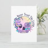 Halloween Schattigee schedel Kaart (Staand voorkant)