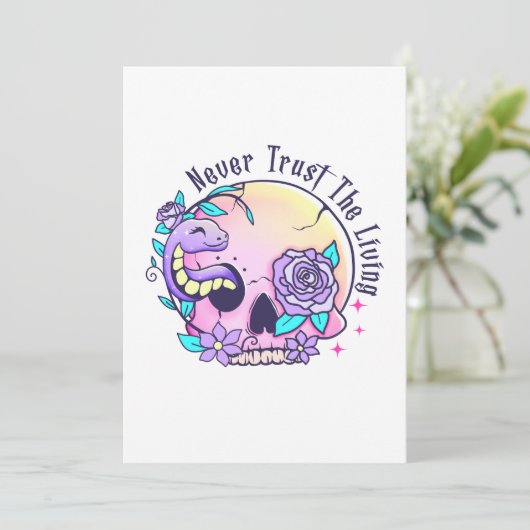 Halloween Schattigee schedel Kaart (Staand voorkant)