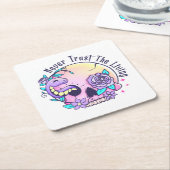 Halloween Schattigee schedel Kartonnen Onderzetters (Schuin)