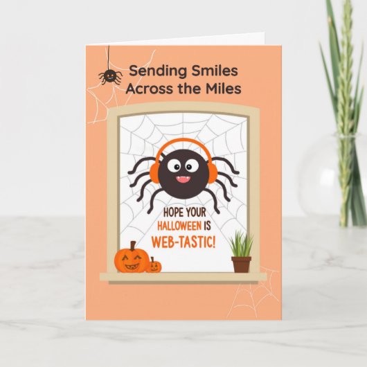 Halloween Schattigee Spider hoofdtelefoon Kaart (Voorkant)