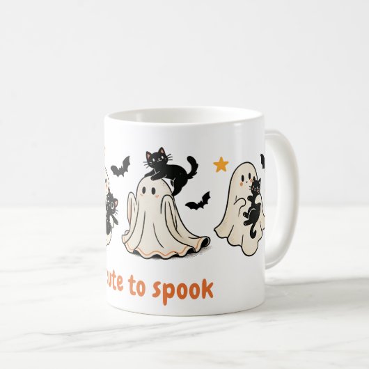 Halloween Schattigee Spooky Ghost Cat - Herfst Gif Koffiemok (Voorkant rechts)