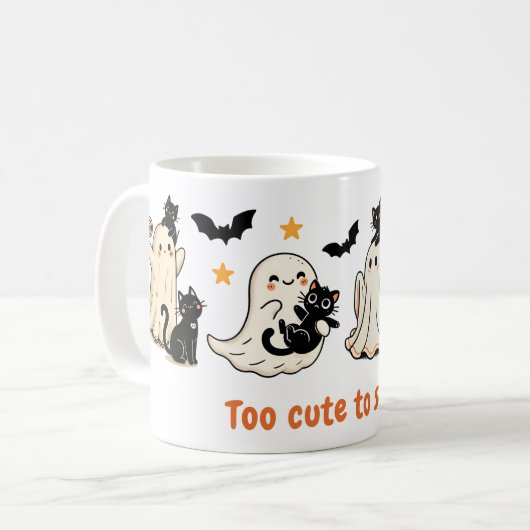 Halloween Schattigee Spooky Ghost Cat - Herfst Gif Koffiemok (Voorkant links)
