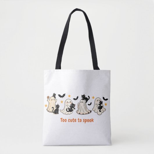 Halloween Schattigee Spooky Ghost Cat - Herfst Gif Tote Bag (Voorkant)