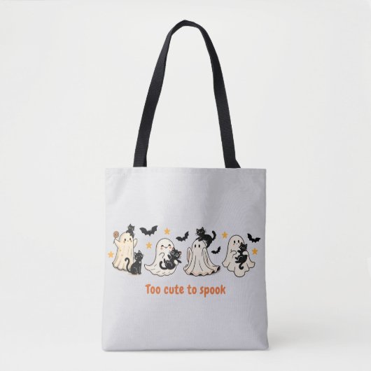 Halloween Schattigee Spooky Ghost Cat - Herfst Gif Tote Bag (Voorkant)