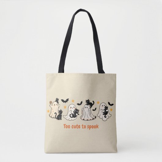 Halloween Schattigee Spooky Ghost Cat - Herfst Gif Tote Bag (Voorkant)