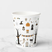 Halloween Schattigee Spooky Ghost Witch Pompoen Papieren Bekers (Achterkant)