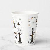 Halloween Schattigee Spooky Ghost Witch Pompoen Papieren Bekers (Rechts)