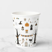 Halloween Schattigee Spooky Ghost Witch Pompoen Papieren Bekers (Voorkant)