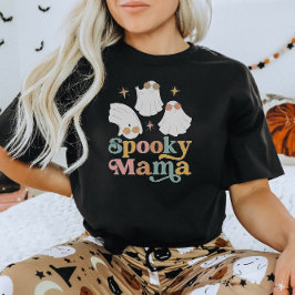 Halloween Schattigee Spooky Mama Retro Font T-shirt