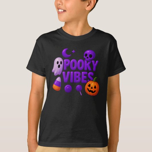 Halloween Schattigee Spooky Vibes Kleding Unisex T-shirt (Voorkant)