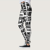Halloween Schattigee Spooky Whimsical Black Patter Leggings (Links)