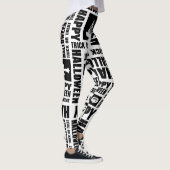 Halloween Schattigee Spooky Whimsical Black Patter Leggings (Rechts)