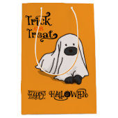 Halloween Schattigee Spooky Whimsical Ghost Dog Si Medium Cadeauzakje (Voorkant)