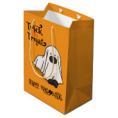 Halloween Schattigee Spooky Whimsical Ghost Dog Si Medium Cadeauzakje (Achterkant Gekanteld)