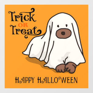 Halloween Schattigee Spooky Whimsical Ghost Dog Si Raamsticker