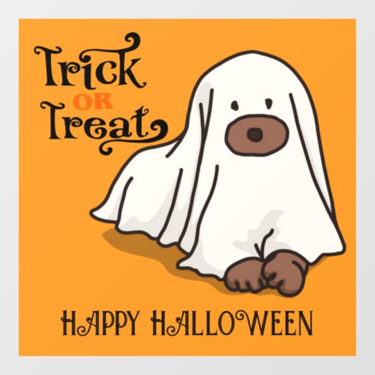 Halloween Schattigee Spooky Whimsical Ghost Dog Si Raamsticker (Vel)