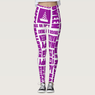 Halloween Schattigee Spooky Whimsical Paarse Patro Leggings