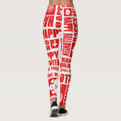Halloween Schattigee Spooky Whimsical Red Pattern Leggings (Achterkant)