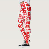 Halloween Schattigee Spooky Whimsical Red Pattern Leggings (Links)