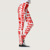 Halloween Schattigee Spooky Whimsical Red Pattern Leggings (Rechts)