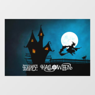 Halloween Schattigee Spooky Whimsical Witch Navy Raamsticker