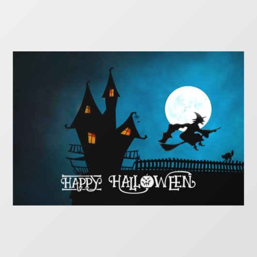 Halloween Schattigee Spooky Whimsical Witch Navy Raamsticker (Vel)