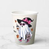Halloween Schattigee stijlvolle heks spook elegant Papieren Bekers (Achterkant)