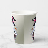 Halloween Schattigee stijlvolle heks spook elegant Papieren Bekers (Rechts)