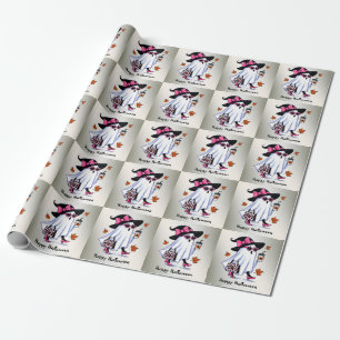 Halloween Schattigee stijlvolle heks spook koffiek Cadeaupapier