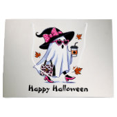 Halloween Schattigee stijlvolle heks spook koffiek Groot Cadeauzakje (Voorkant)