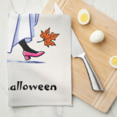 Halloween Schattigee stijlvolle heks spook koffiek Theedoek (Quarter Fold)