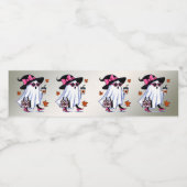 Halloween Schattigee stijlvolle heks spook koffiek Waterfles Etiket (Enkel label)