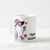 Halloween Schattigee stijlvolle heks spook zonnebr Koffiemok (Voorkant links)