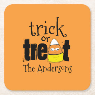 Halloween Schattigee Trick or treat Funny Candy Co Kartonnen Onderzetters