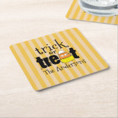 Halloween Schattigee Trick or treat Funny Candy Co Kartonnen Onderzetters (Schuin)