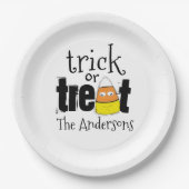 Halloween Schattigee Trick or treat Funny Candy Co Papieren Bordje (Voorkant)