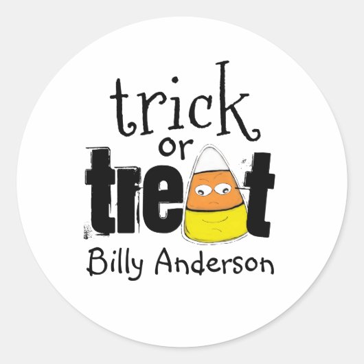 Halloween Schattigee Trick or treat Funny Candy Co Ronde Sticker (Voorkant)
