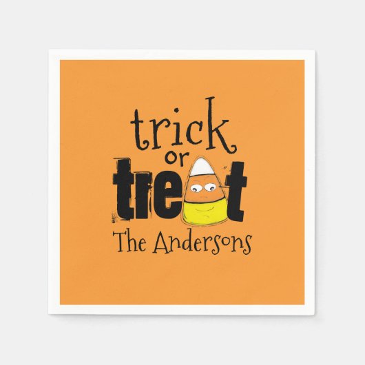 Halloween Schattigee Trick or treat Funny Candy Co Servet (Voorkant)