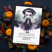 Halloween Schattigee Vampier Onder Een Volle Maan Kaart