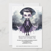 Halloween Schattigee Vampier Onder Een Volle Maan Kaart (Voorkant)