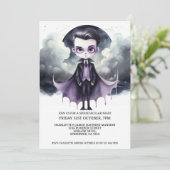 Halloween Schattigee Vampier Onder Een Volle Maan Kaart (Staand voorkant)