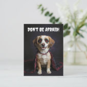 Halloween Schattigee Vampire Puppy Dog Funny Feestdagenkaart (Staand voorkant)