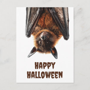 Halloween Schattigee vleermuis Flying Fox Briefkaart