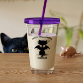 Halloween Schattigee Zwarte Cat Bat Wings Acryl Tu Acryl Drinkbeker